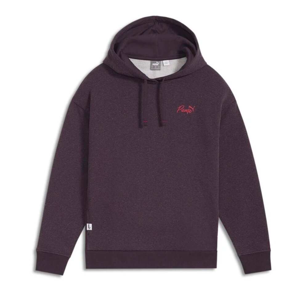 Puma Women’s Comfort Fit Hoodie Plum Purple Size Large Recycled Cotton Pullover